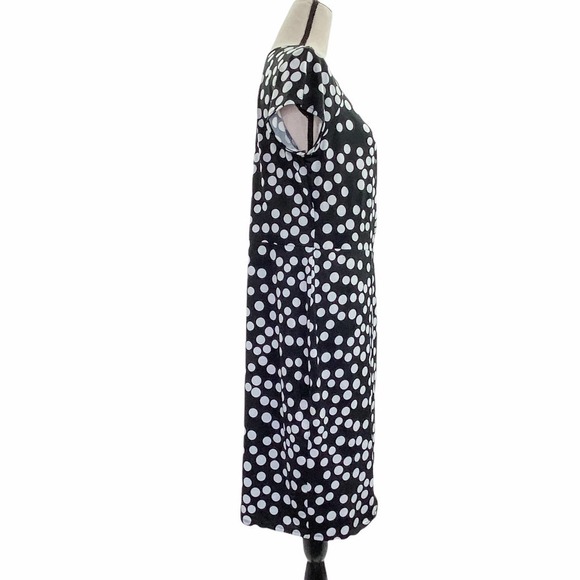 STUDIO by Tiana B Black & White Polka Dot Short Sleeve V-Neck Mini Dress - Picture 4 of 13